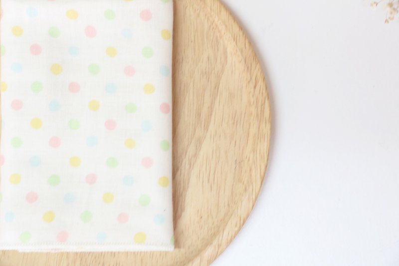 MaryWil towel series - beige dot 1 towel / handkerchief - Handkerchiefs & Pocket Squares - Cotton & Hemp Multicolor