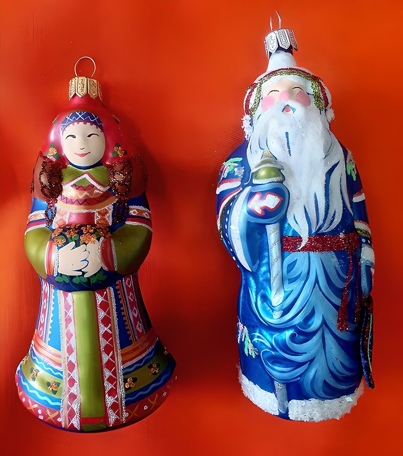 Christmas Decor Gift for Mom Handmade Doll Present Idea - Items for Display - Glass Multicolor