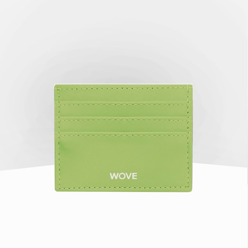 WOVE - Card Holder สีเขียว Lime กระเป๋าใส่บัตร มีช่องกลาง ใส่แบงค์พันพับได้ - อื่นๆ - หนังเทียม สีเขียว