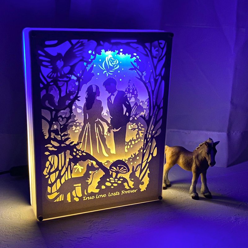 Light and Shadow Situational Paper Carving Lamp-Forest Lovers Creative Paper Night Lamp (Gradient Color Version) - โคมไฟ - กระดาษ 