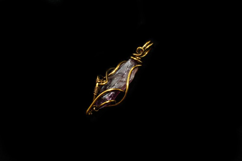 【水晶系列】烏拉圭紫水晶 智慧魔藥 7 (古銅款) - 項鍊 - 寶石 多色