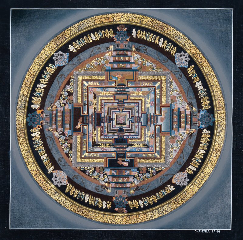 Elegant Kalachakra Mandala Thangka - Wall Décor - Other Metals Multicolor