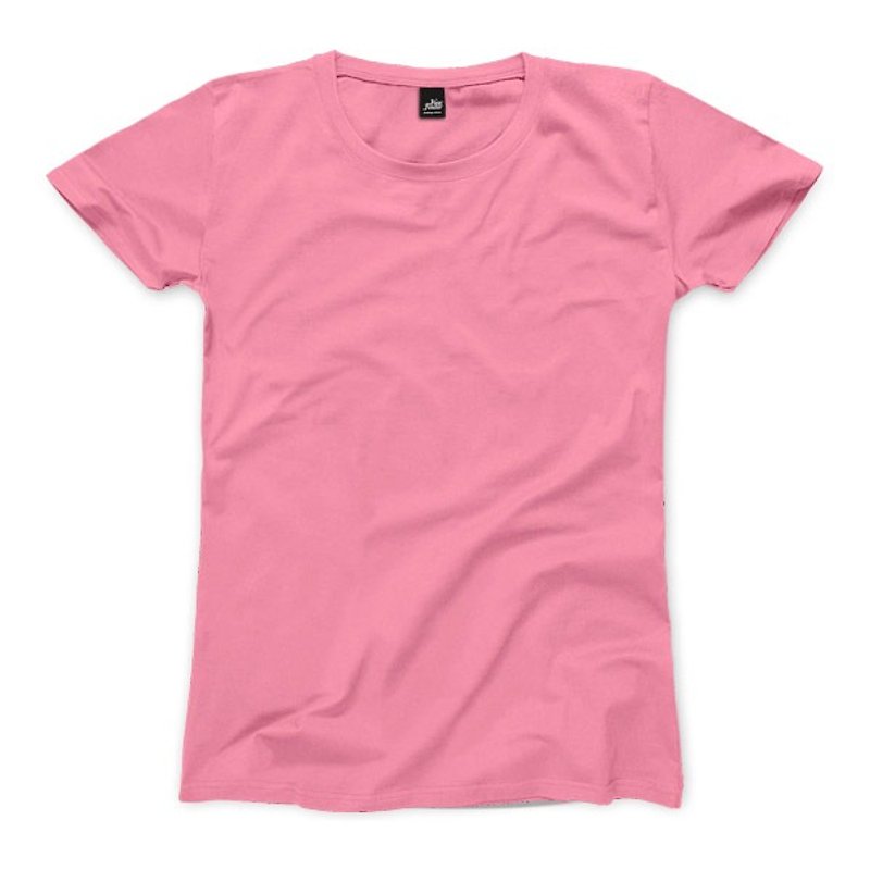 平野女性の半袖Tシャツ - ピーチレッド - Tシャツ - コットン・麻 