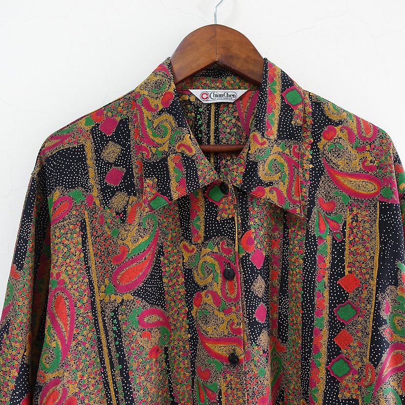 │Slowly│Amoeba/vintage shirt│vintage.Retro.Art - Women's Shirts - Polyester Multicolor