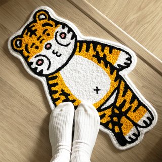 cheeky cheeky thick-faced tiger lying on the ground tiger 2022 year of the tiger plush carpet