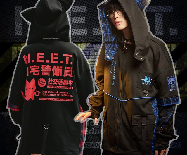 harajuku anime NEET otaku squad socialite cat tartan quilted