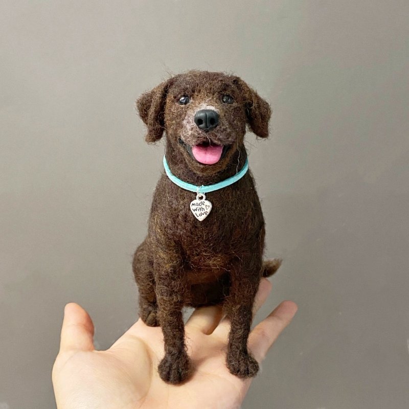 客制化逼真犬 羊毛氈 拉布拉多 寵物 娃娃 定制 狗狗猫咪 156 - 貓/狗玩具 - 羊毛 多色