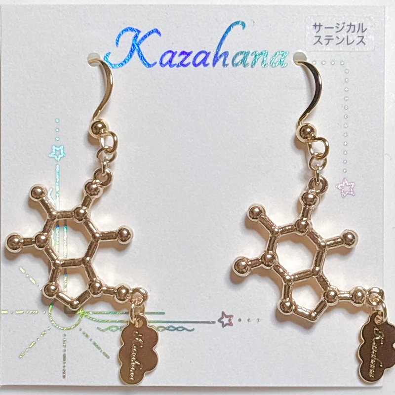 カフェイン ピアス イヤリング - 耳環/耳夾/耳骨夾 - 其他金屬 金色