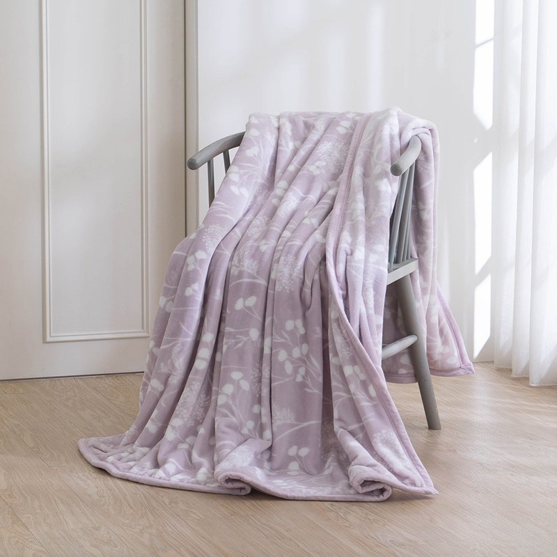 An Ideal Gift - Flannel Double-Sided Blanket / Purple Pink Dandelion (Delivery by Courier Only) - Blankets & Throws - Polyester Multicolor