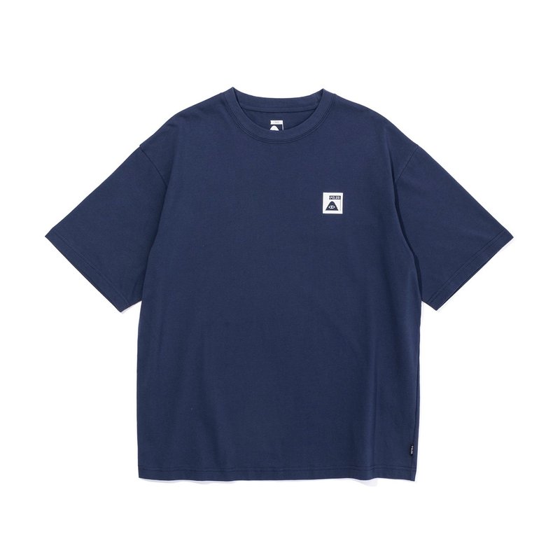 Japan limited POLER SUMMIT RELAX FIT TEE monochrome Japanese heavyweight TEE / navy blue - เสื้อยืดผู้ชาย - ผ้าฝ้าย/ผ้าลินิน สีน้ำเงิน