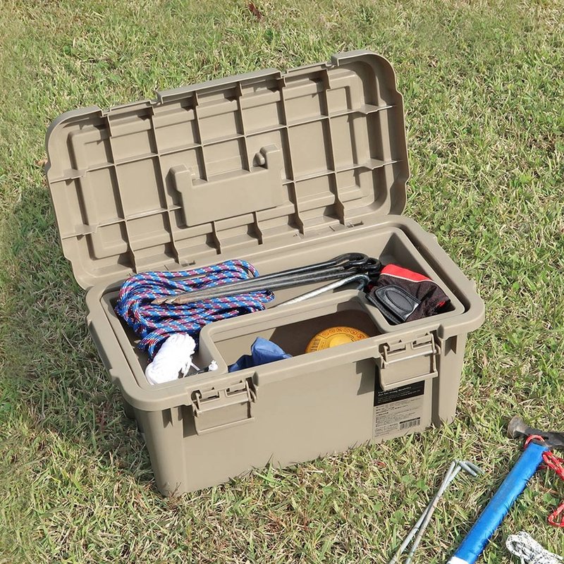 日本JEJ ASTAGE 日製軍風分隔式PP手提工具箱 (ST-490S) - 居家收納/收納盒/儲物盒 - 塑膠 卡其色