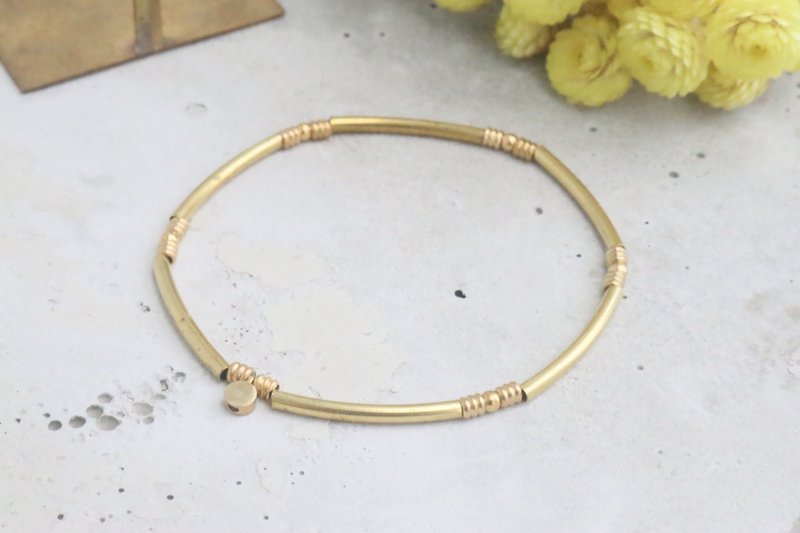 Brass bracelet 0919 round - Bracelets - Other Metals Gold