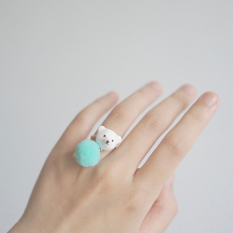 ［獨角森林］小北極熊戒指 - 戒指 - 其他材質 
