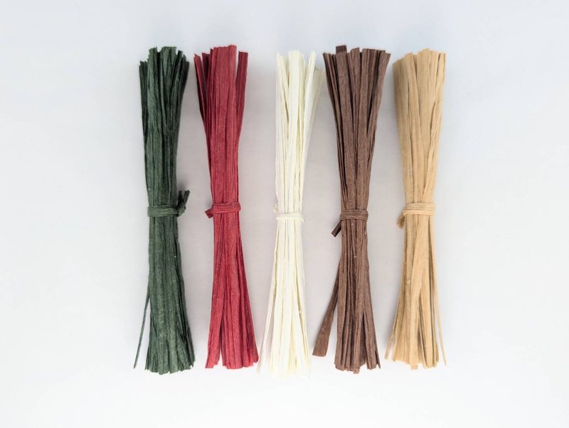 拉菲草紙鐵絲_紙魔帶組合_自然節慶色系/3mmx12cm(150支/包) - 包裝材料/包裝紙 - 其他材質 多色