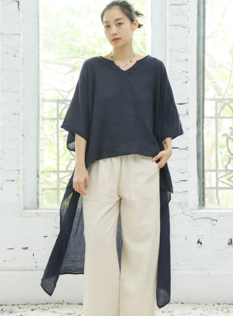 【Minor Flaw Special】Omake Tops - เสื้อผู้หญิง - ผ้าฝ้าย/ผ้าลินิน สีดำ