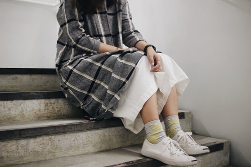 Checkered One-piece Dress—Gray Check