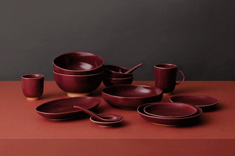 KOGA │ Ceramic Hexagon Bowl Large (Sheh-Shing Red) - ถ้วยชาม - ดินเผา สีแดง