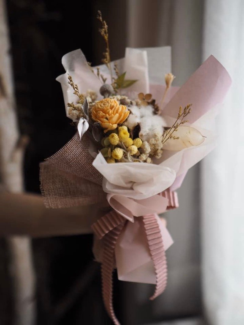 Korean Multi-level Small Bouquet-Preserved Flower Dried Flower Graduation Bouquet Mother's Day Valentine's Day Gift - Dried Flowers & Bouquets - Plants & Flowers Pink