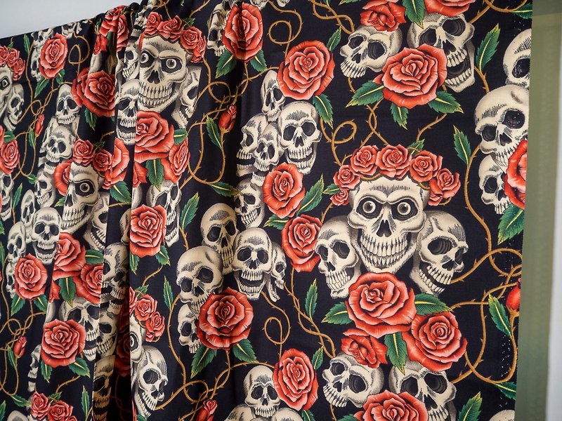 South American style printed fabric curtain door curtain hanging fabric skull series - Posters - Cotton & Hemp 