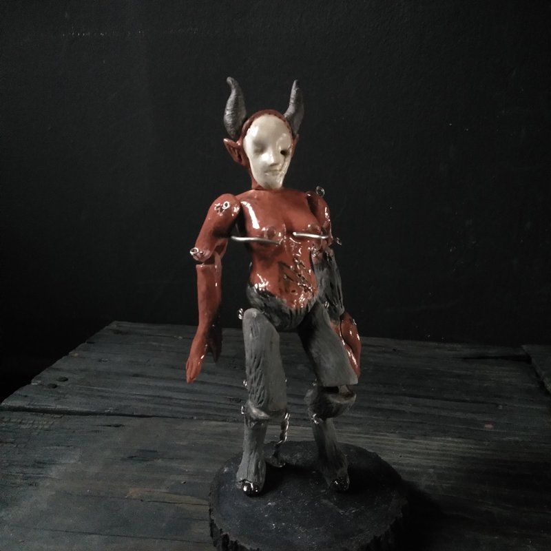 Hell Hunter (Height 19cm Porcelain Porcelain Puppet Handmade Doll) - Stuffed Dolls & Figurines - Pottery 