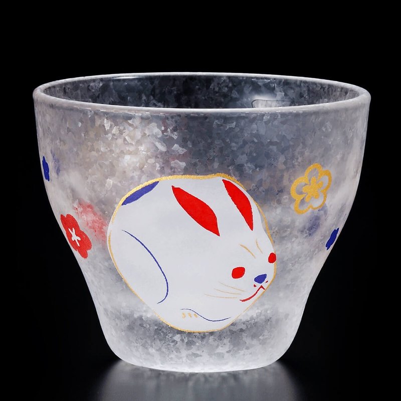 90cc【兔】12生肖 日本ADERIA清酒杯 12生肖杯 招福杯客製 - 酒杯/酒器 - 玻璃 白色