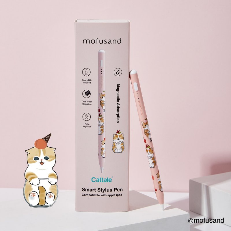 Cattale x Coolean -mofusand磁吸主動式觸控筆 (iPad 專用)-甜品 - 科技小物 - 其他金屬 粉紅色