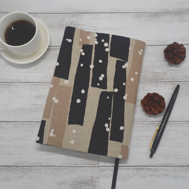 It is snowing book cover with bookmark handmade - Book Covers - Cotton & Hemp Black