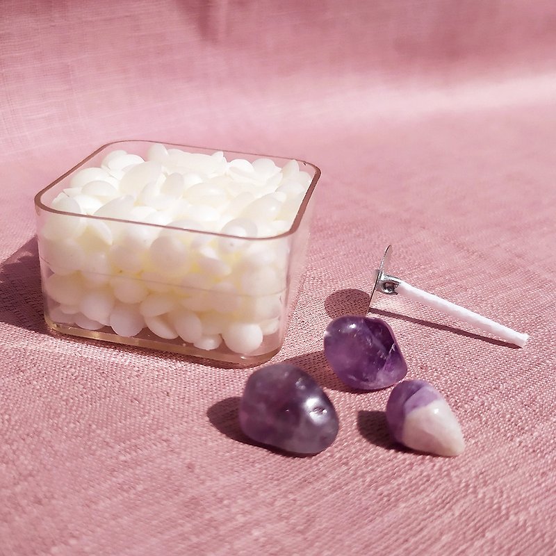 【手作材料包】紫水晶 - 天然大豆香氛方形蠟燭 - 蠟燭/香氛/手工皂 - 蠟 紫色
