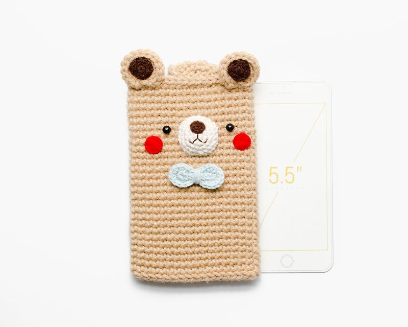 Crochet Bear No.2 iPhone 7 plus Case / Cell Phone Case - เคส/ซองมือถือ - วัสดุอื่นๆ สีนำ้ตาล