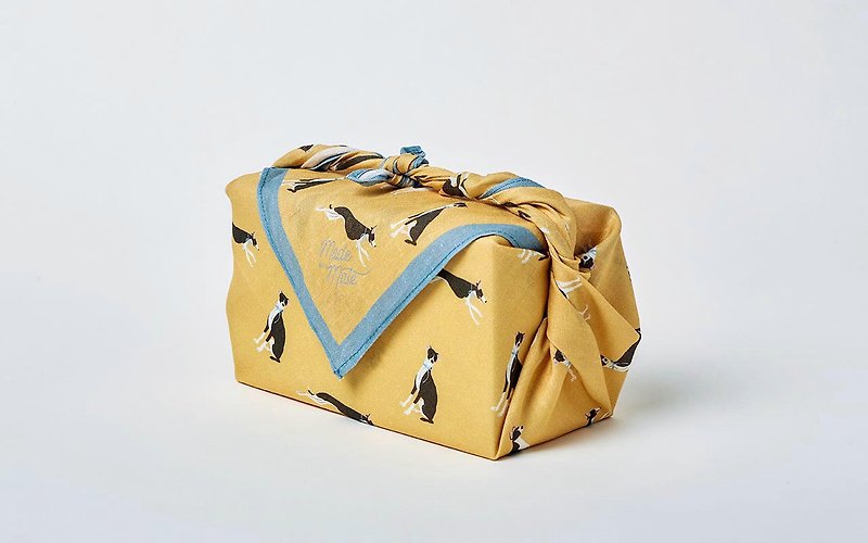 Greyhound Linen Wraps, Furoshiki, Scarf, Shawl, Headscarf - ผ้าพันคอ - ลินิน สีเหลือง
