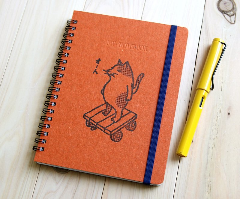 B6 ring notebook cat is soun - สมุดบันทึก/สมุดปฏิทิน - กระดาษ สีส้ม