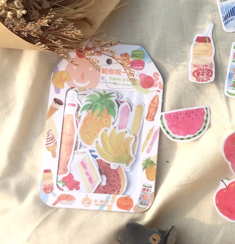 Give you a bite series of hand-cutting paper (a set of 30 small stickers) - Stickers - Paper Multicolor