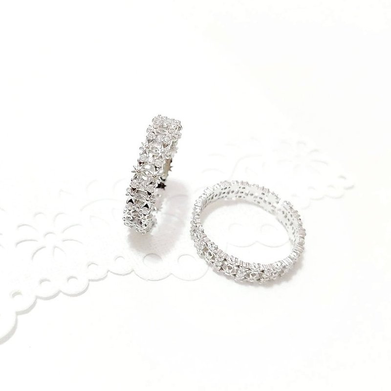 許願星925純銀造型戒指  珠寶微鑲工藝 單支售 - 戒指 - 純銀 銀色