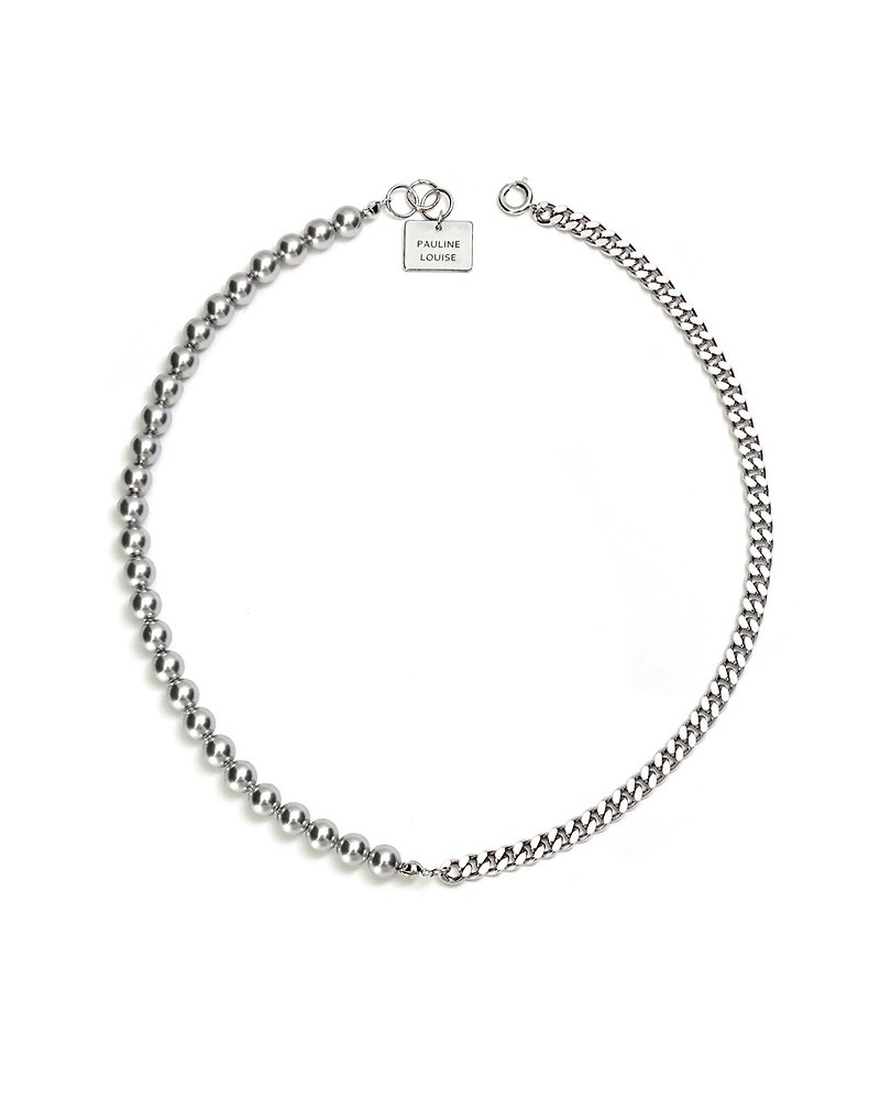 Semi-Colon Necklace - Necklaces - Silver Silver