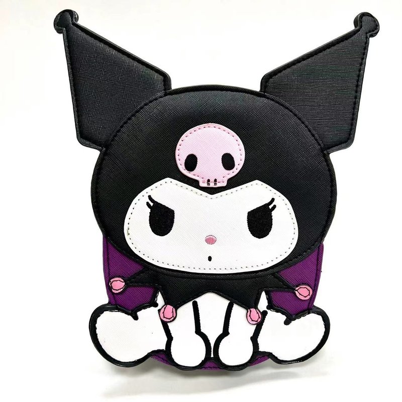 Sanrio Kuromi Shoulder Crossbody Bag in Vinyl - กระเป๋าแมสเซนเจอร์ - หนังเทียม สีดำ