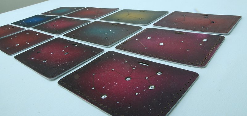 Swarovski Rhinestone Constellation Leather Ticket Holder - เครื่องหนัง - หนังแท้ หลากหลายสี