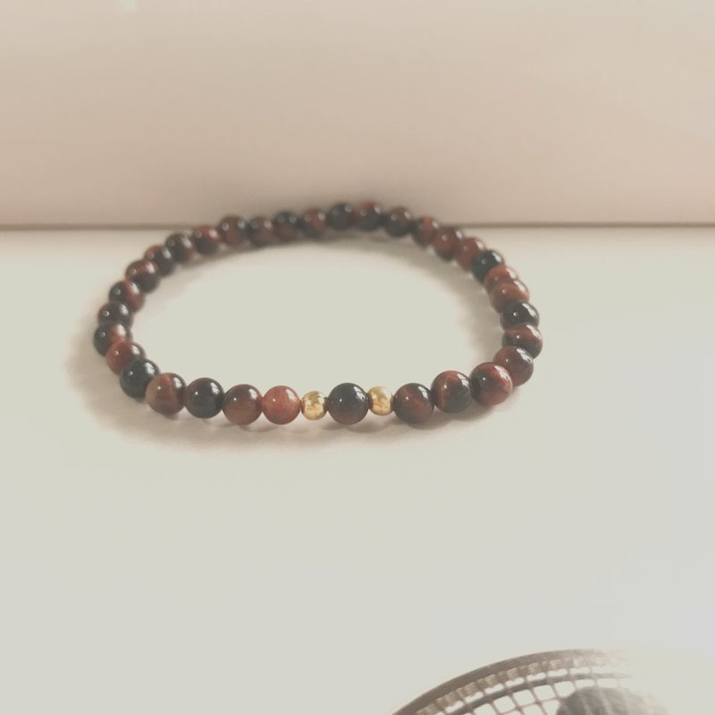 紅虎眼 天然礦石 手作手環 - 手鍊/手環 - 其他材質 金色