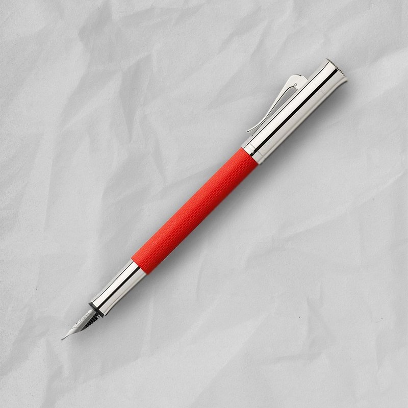 【Graf von Faber-Castell】繩紋飾鋼筆-印度紅 EF尖 VIP刻字服務 - 鋼筆 - 樹脂 紅色