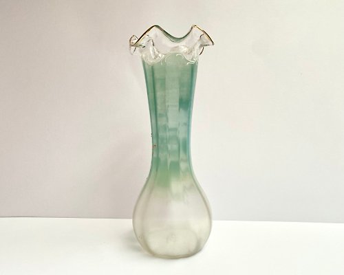 アンティーク エナメル u0026 ガラス ユリの花瓶 20 世紀初頭のフランス アール ヌーヴォー