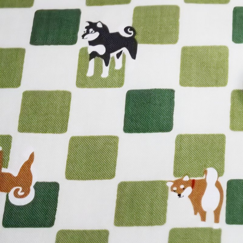 Olga Chen様オーダー品【抹茶柴犬】エコカトラリーバッグ カトラリーケース - 箸・箸置き - コットン・麻 グリーン