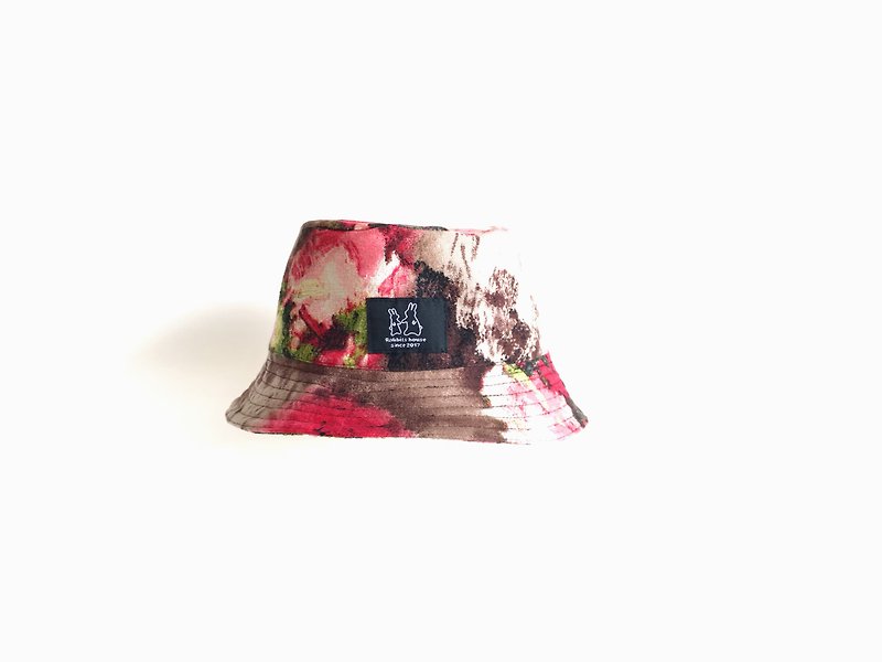 花の帽子のようなレンダリング - 帽子 - コットン・麻 多色