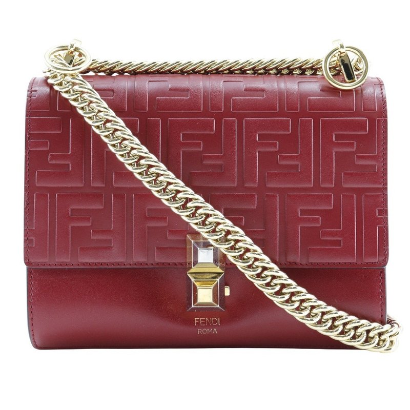【日本直送】フェンディ FENDI ミニキャナイ ショルダーバッグ 8M0381 A417 カーフ 赤 レディース【中古】 - 側背包/斜背包 - 真皮 紅色