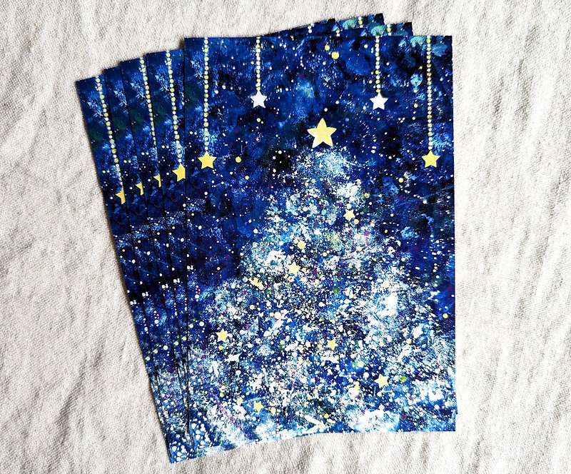 クリスマスポストカード ５枚セット - 心意卡/卡片 - 紙 藍色