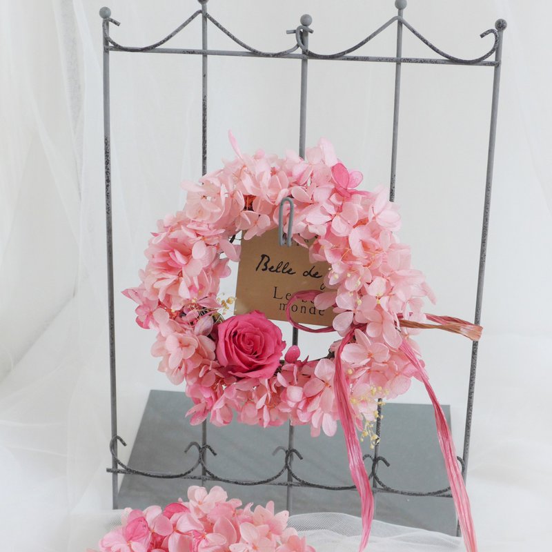Good Fortune Peach Blossom & Popularity Home Decor French Small Floral Wreath - Proposal, Confession, Valentine's Day, Birthday Gift for Him or Her - ของวางตกแต่ง - พืช/ดอกไม้ สึชมพู