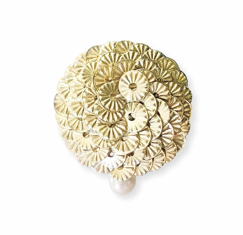 Sequin Circle Earring Soleil Kit - เย็บปัก/ถักทอ/ใยขนแกะ - วัสดุอื่นๆ สีทอง