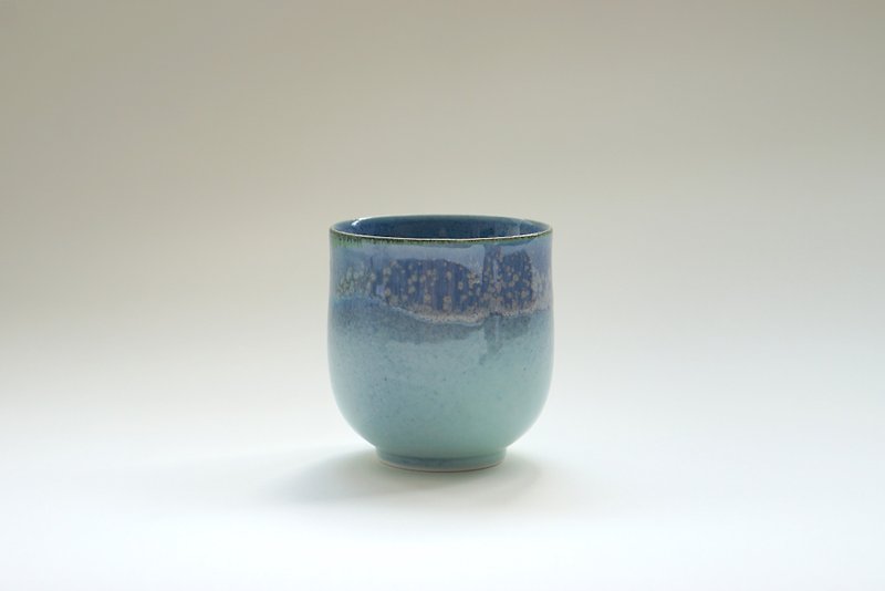 窯釉手作りセラミック茶碗シングルカップ-シーウェーブブルー - 急須・ティーカップ - 陶器 ブルー