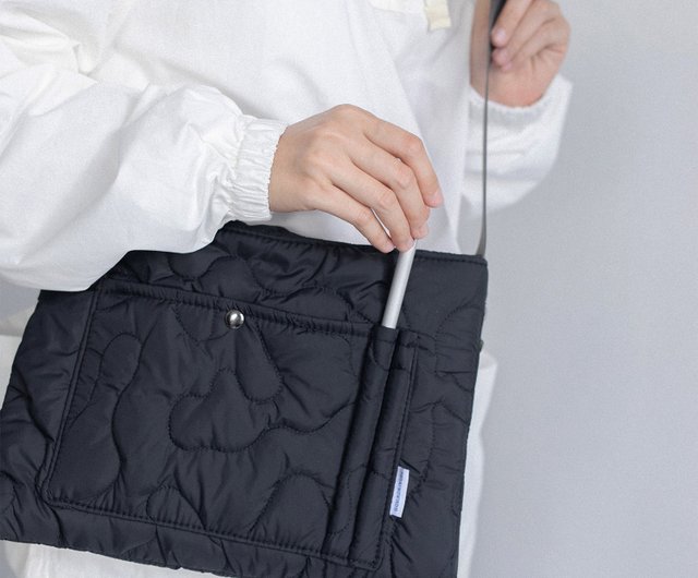 Men Quilted Detail Crossbody Bag