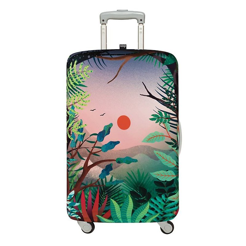 LOQIスーツケースジャケット/サンセット【Mサイズ】 - スーツケース - ポリエステル グリーン
