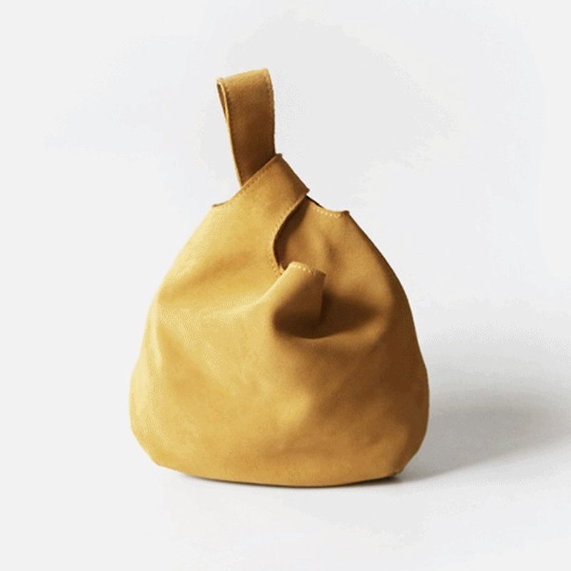 Yellowish brown hand bag - กระเป๋าถือ - หนังแท้ 