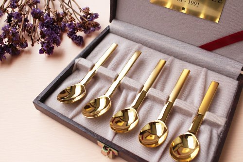 NOBEL ゴールドスプーン セット 日本製 レザーケース付き